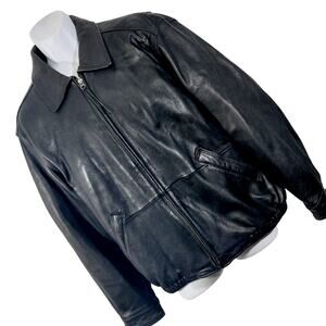 COLEBROOK! LUXE BLACK GENUINE LEATHER, SLEEK, SUPPLE & SOFT JACKET, COAT! SZ M